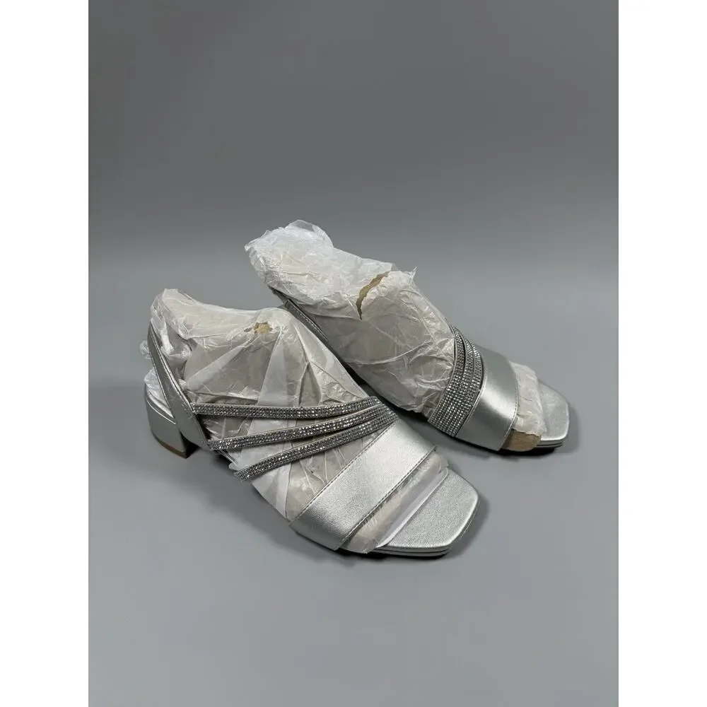 LifeStride Womens Joy Strappy Heeled Sandal Block Heels Silver Size 7.5 - Picture 3 of 7